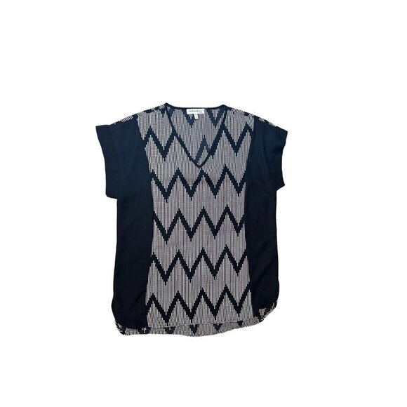 (6 for $25)faith & joy Short Sleeve Chevron Loose Fit Blouse size small - Picture 8 of 8